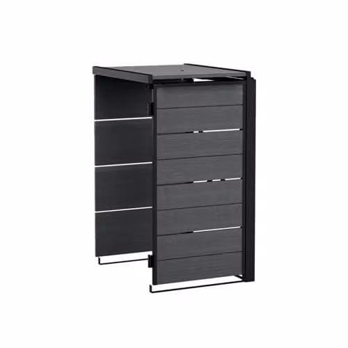 Keter Bin Hideaway Extension Kit in Grey with Evotech Wood-Look Finish and Steel Frame for 240L Wheelie Bins – 1