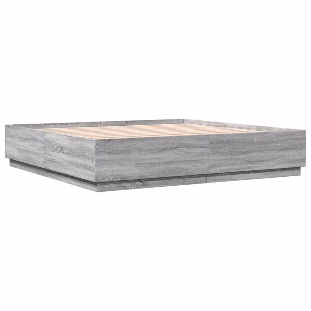 Berkfield Home Sonoma Bed Frame in Grey, W/D/H: 200 x 200 x 40 cm – 3