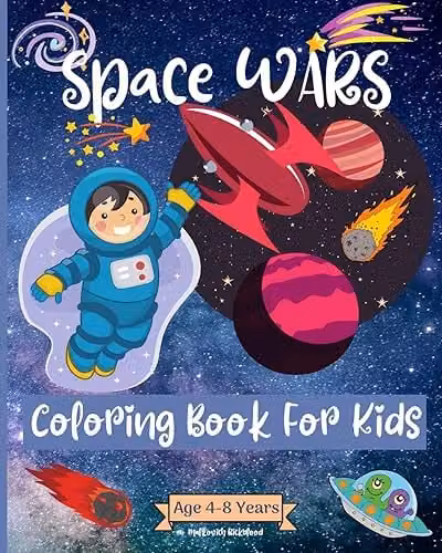 Space Wars Colouring Book for Kids Ages 4-8 with Multicolour Outer Space Pages – 1