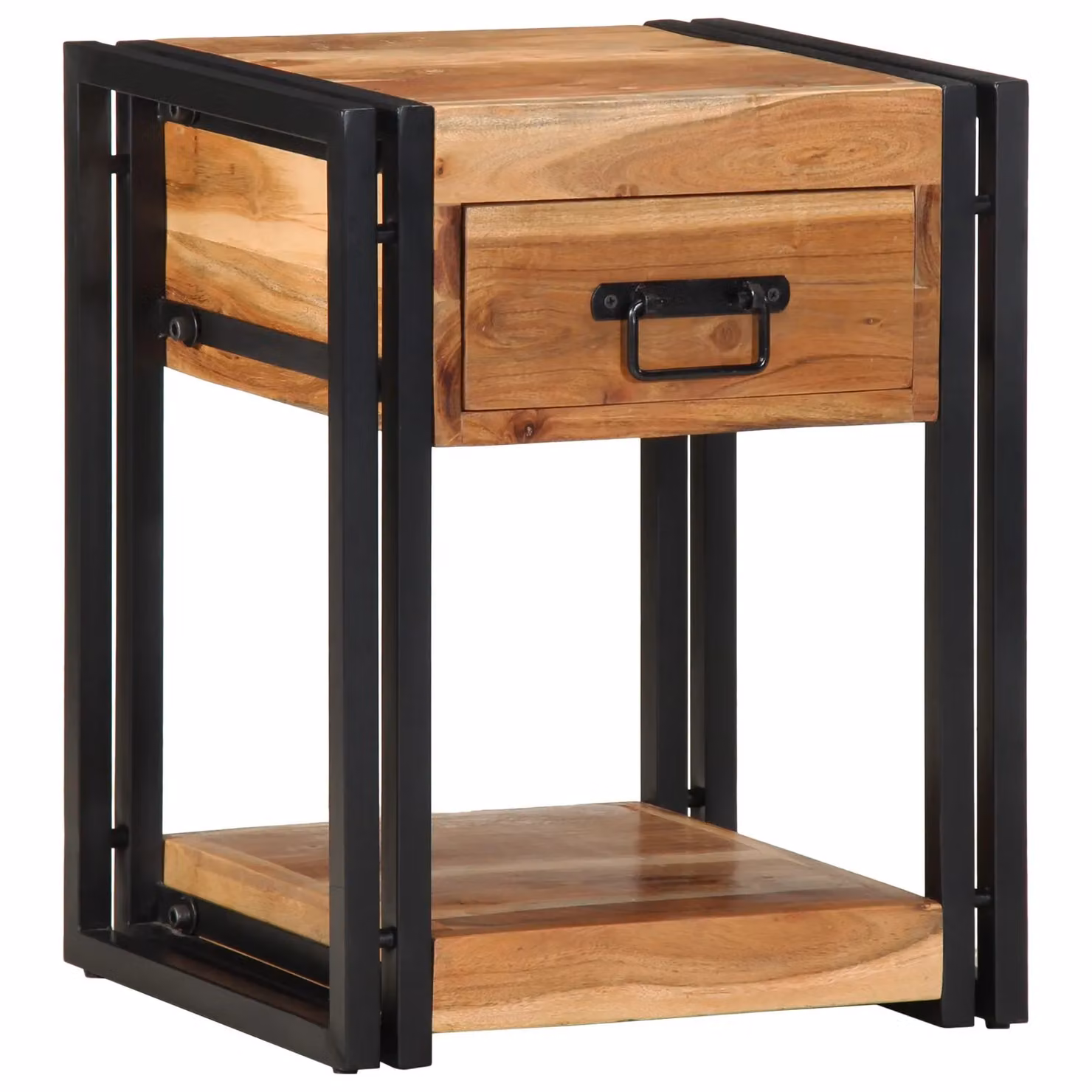 Berkfield Home Set of 2 Modern Solid Acacia Wood Nightstands in Brown, W/D/H: 40 x 35 x 50 cm – 2