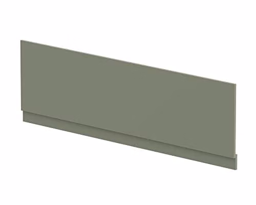 nuie BPR807 Modern Bathroom Straight Bath Front Panel and Plinth, Satin Green, H: 56.0 cm x W: 179.5 cm x D: 3.6 cm