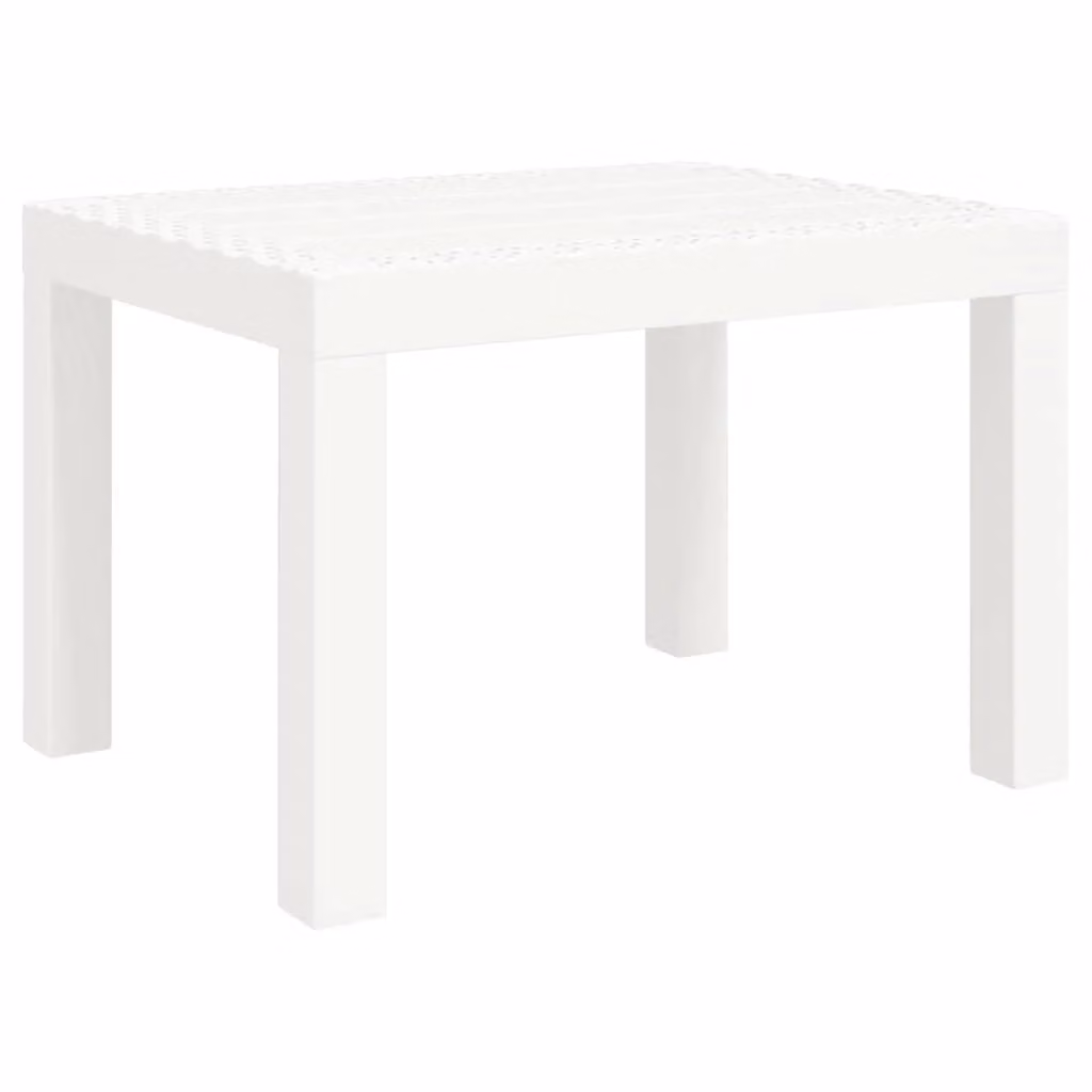 Berkfield Home Garden Table in White Plastic, W/D/H: 59 x 47 x 40 cm – 2