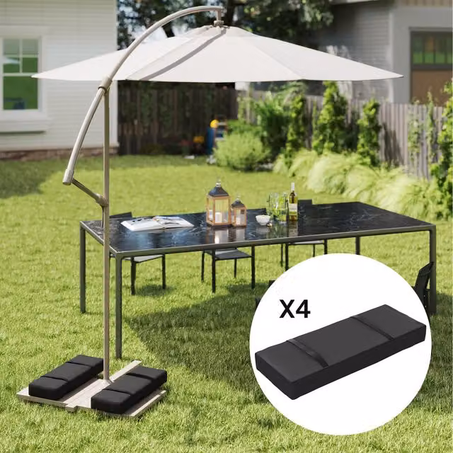 Outsunny Black Fillable Parasol and Awning Weighting Set, 25kg