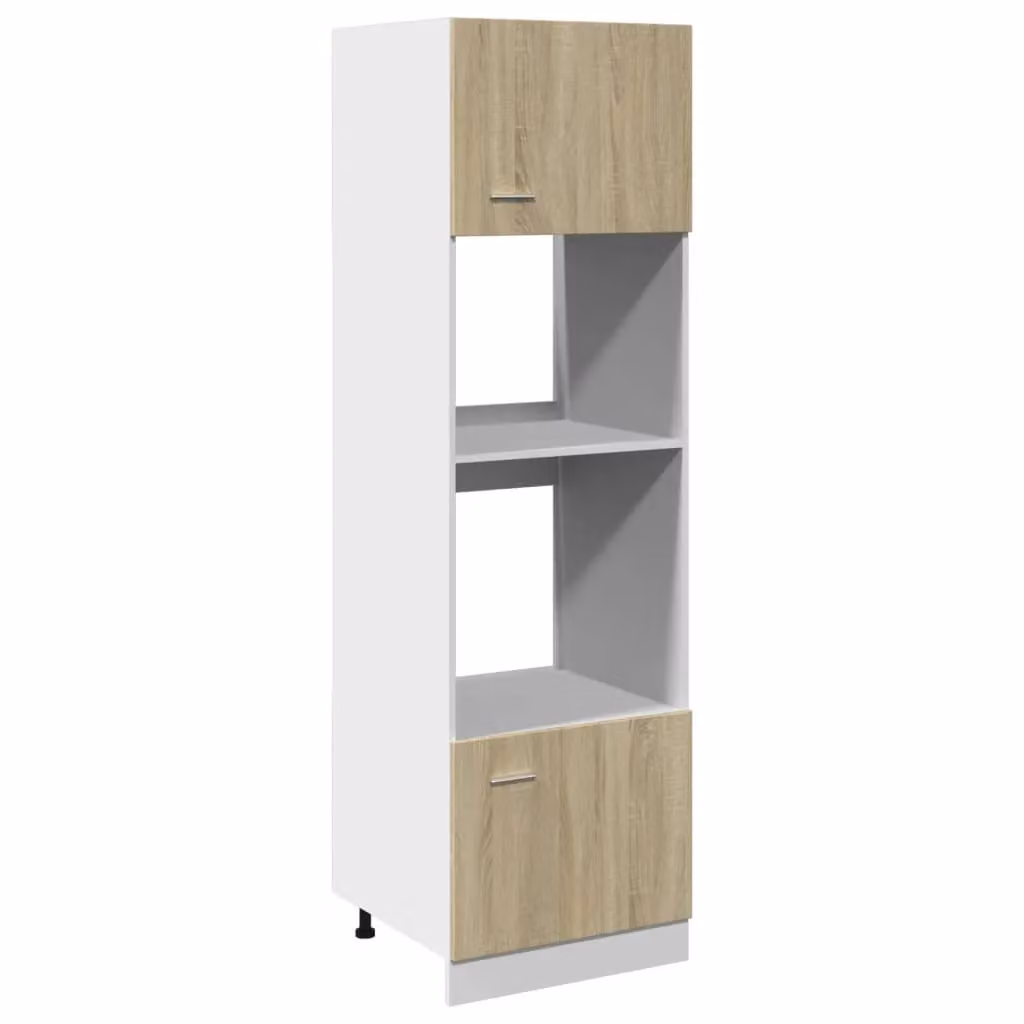 Berkfield Home Lyon Sonoma Oak Microwave Cabinet in Brown, W/D/H: 60 x 57 x 207 cm – 2