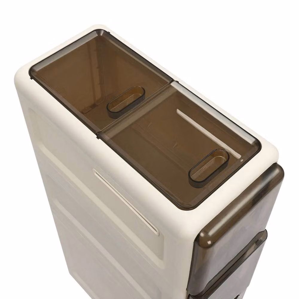 FORGEVIO 3-Tier Plastic Bedroom and Bathroom Storage Cabinet in Beige – 3