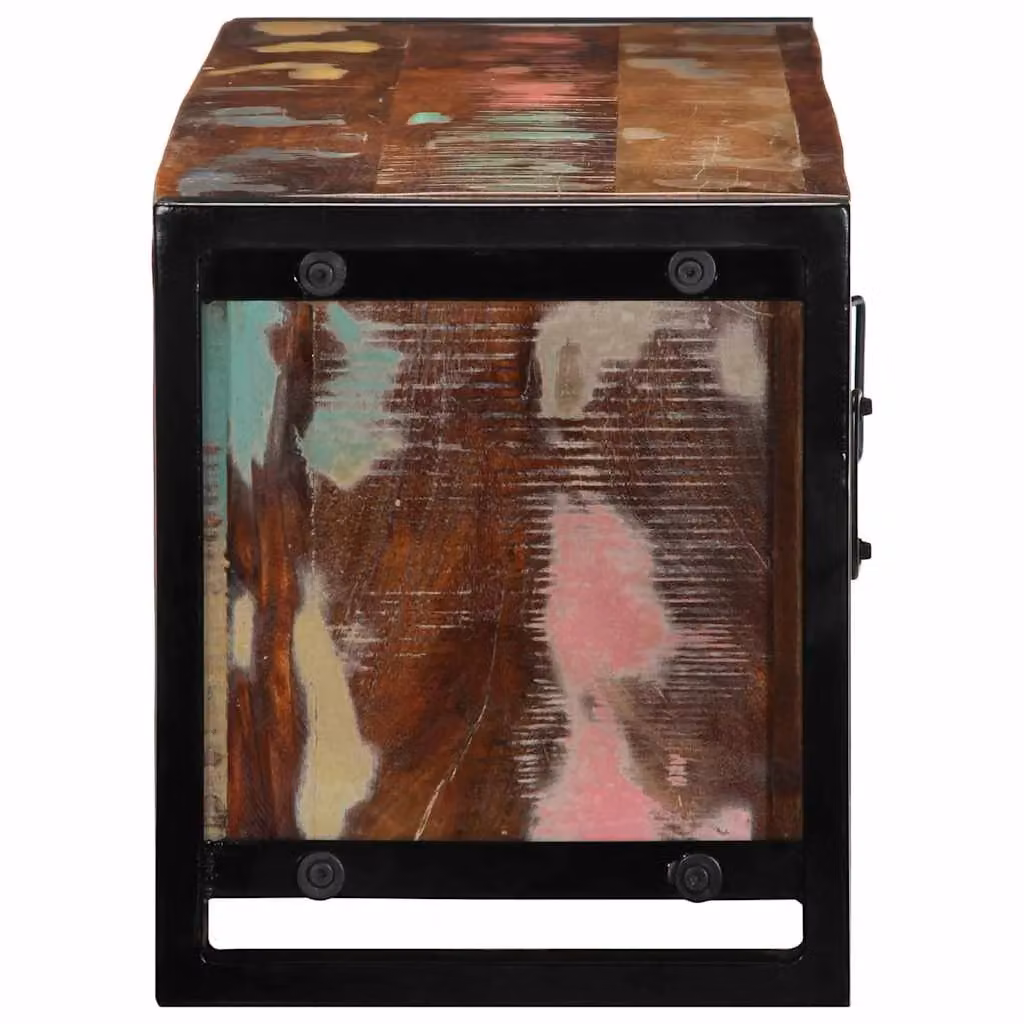 Berkfield Home Industrial Solid Reclaimed Wood TV Cabinet in Brown, W/D/H: 100 x 30 x 35 cm – 3