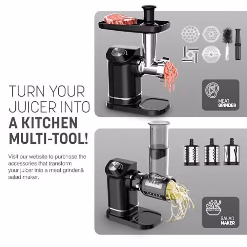 Keplin Slow Masticating Juicer Machine with 7-Stage Auger in Black – 5