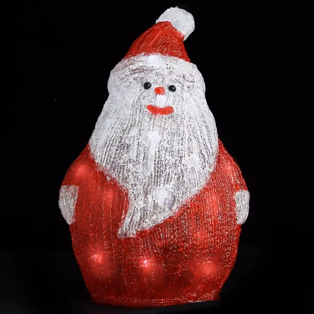 Berkfield Home Red LED Acrylic Santa Figure for Indoor and Outdoor Use, Height: 28 cm – 3