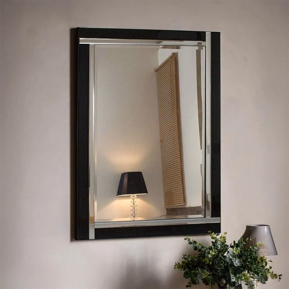 Agenzia 14 Black Venetian Glass Rectangular Wall Mirror W: 90 cm, H: 60 cm – 5