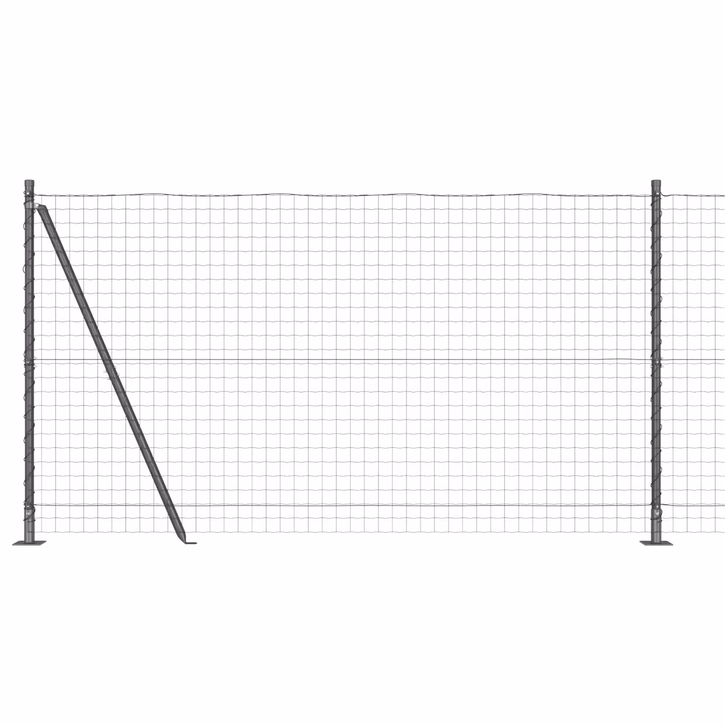 Berkfield Home Euro Fence with 7 Flanged Posts, Galvanised Steel, Silver, W: 10 m, H: 1.2 m – 2