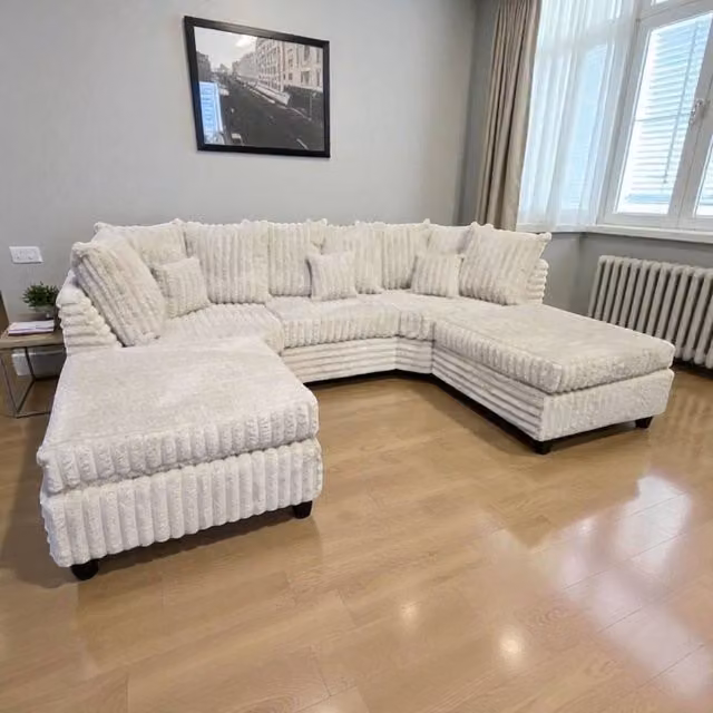 Snug Furniture Birmingham Ltd Bishop U-Shape Cord Sofa in Cream Beige