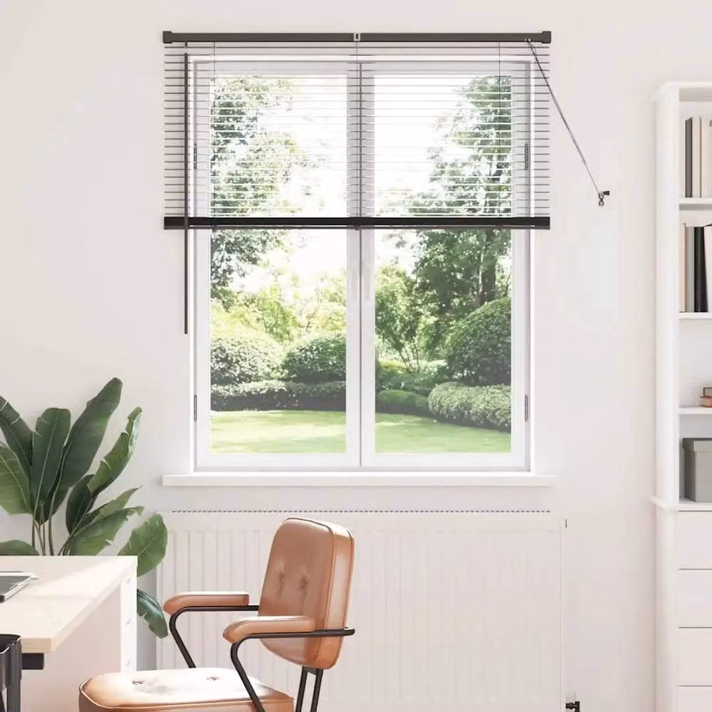 Kelvenix Black Aluminium Manual Cord Window Blind, UV-Resistant and Opaque, Width: 100 cm – 3