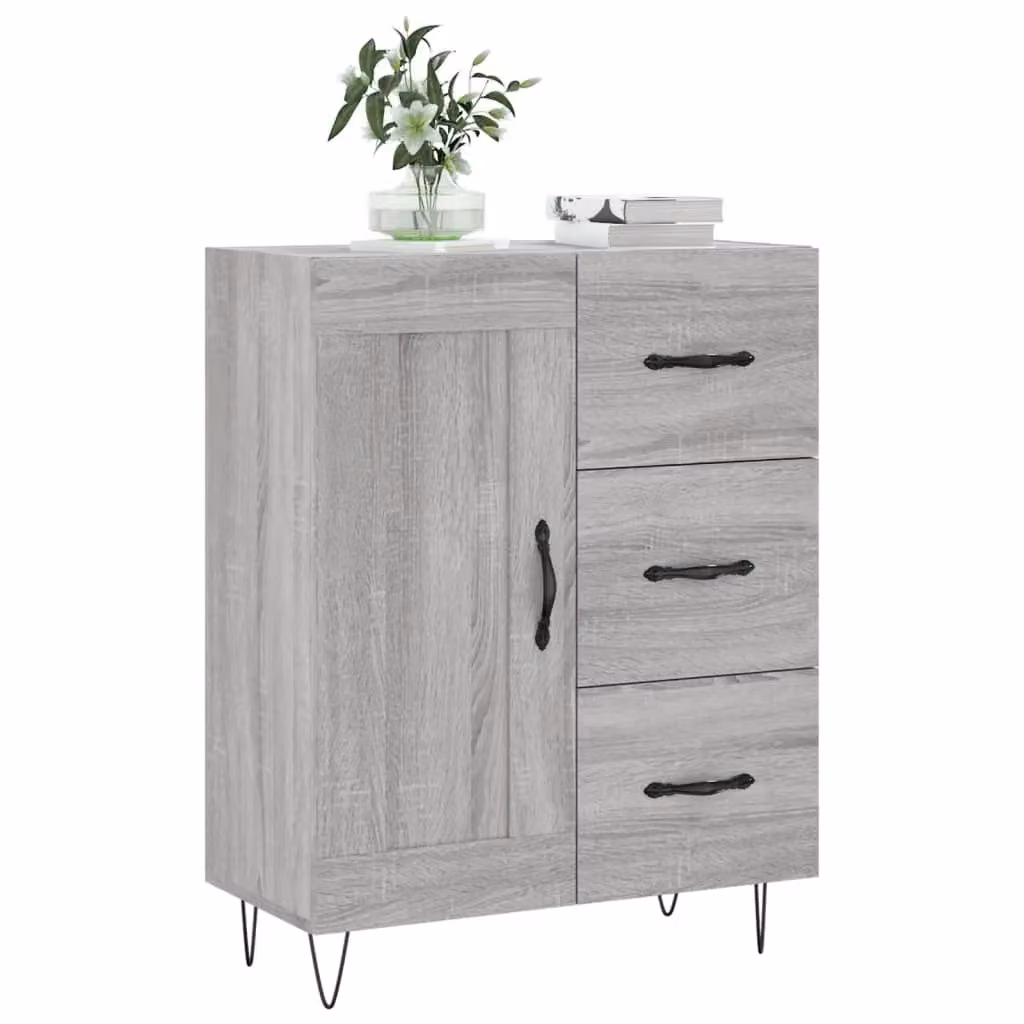Berkfield Home Grey Sonoma Sideboard in Engineered Wood W/D/H: 69.5 x 34 x 90 cm – 2