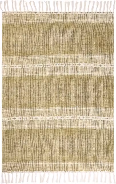 Make it a Home Sono Ink Abstract Striped Throw with Fringes in Green