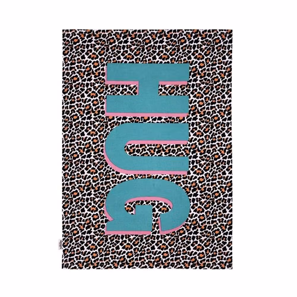 Dexam Happy Place Hug Graphic Cotton Tea Towel in Brown and Multicolour – 2
