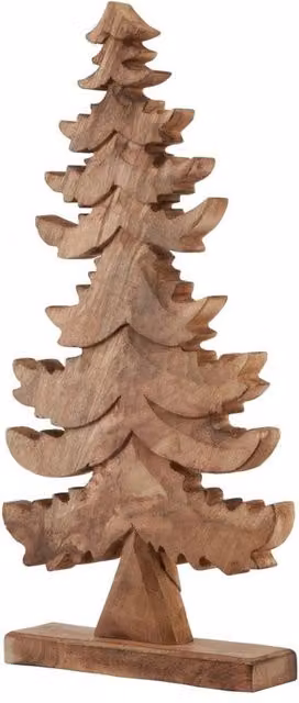 KDMD Rustic Natural Wood Large Tabletop Christmas Tree in Brown
