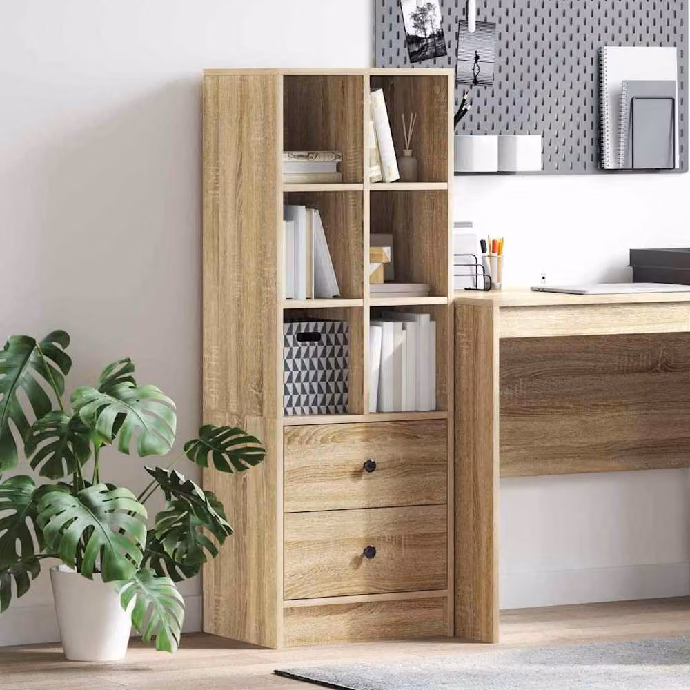 Berkfield Home Sonoma Oak MDF Shelving Unit in Light Brown – 2