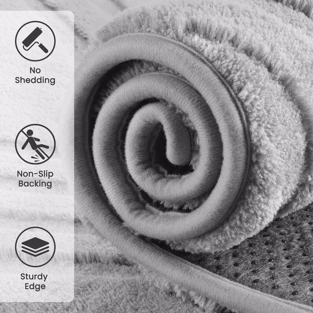 SPETLEK Abstract 3D Area Rug in Light Grey, Modern Polyester Design for Living Room or Bedroom, W/D: 240 x 300 cm – 2