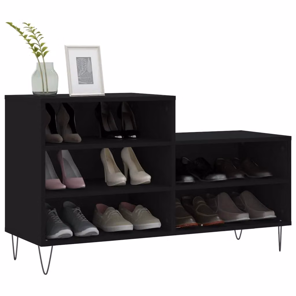 Berkfield Home Modern Black Wall Mounted Shoe Cabinet W/D/H: 102 x 36 x 60 cm – 3