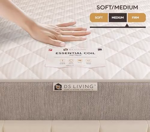 DS Living Haven Hybrid Memory Foam and Spring Mattress, Grey, W/D/H: 200 x 192 x 25 cm – 3