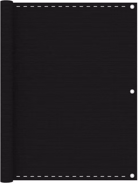 Berkfield Home Black HDPE Balcony Screen with Aluminium Frame, W: 600 cm, H: 120 cm – 1