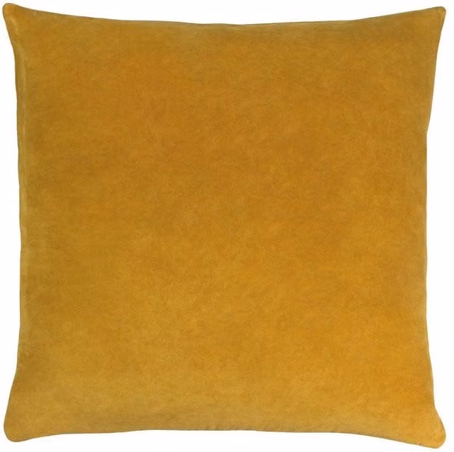 Terrys Plain Yellow Velvet Square Cushion W/D/H: 45 x 45 x 45 cm