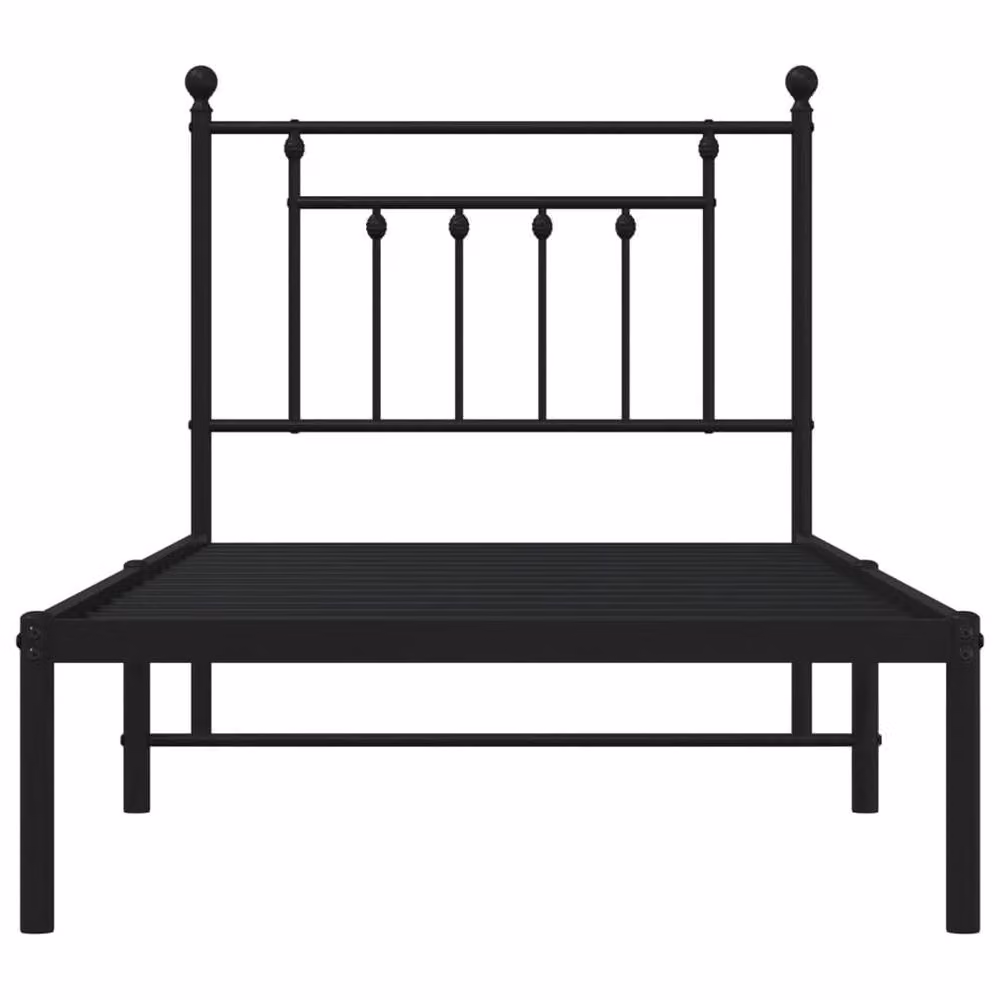 Berkfield Home Metal Bed Frame with Headboard in Black, W/D/H: 80 x 200 cm – 3