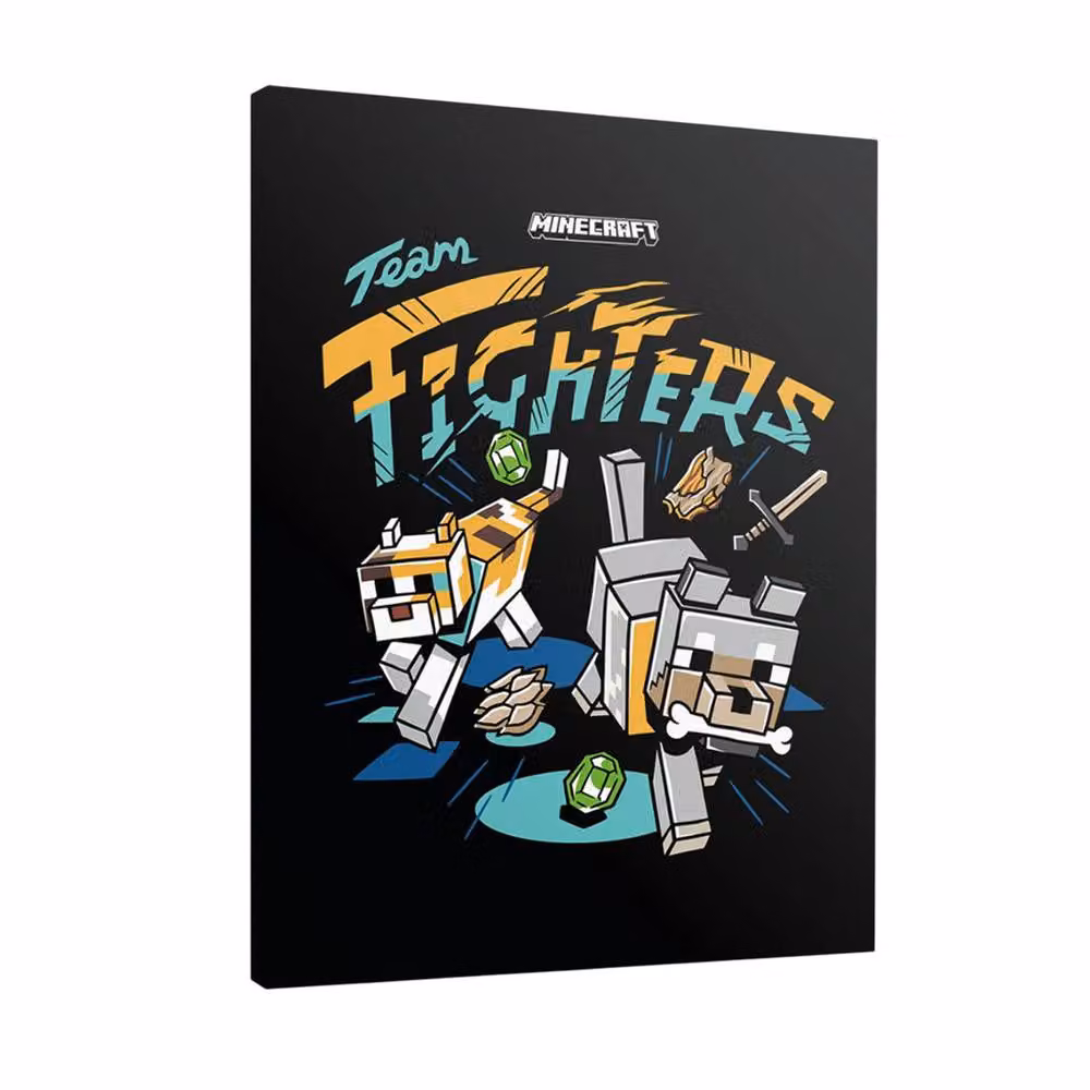 Minecraft Team Fighters Multicolour Framed Canvas Print – 2