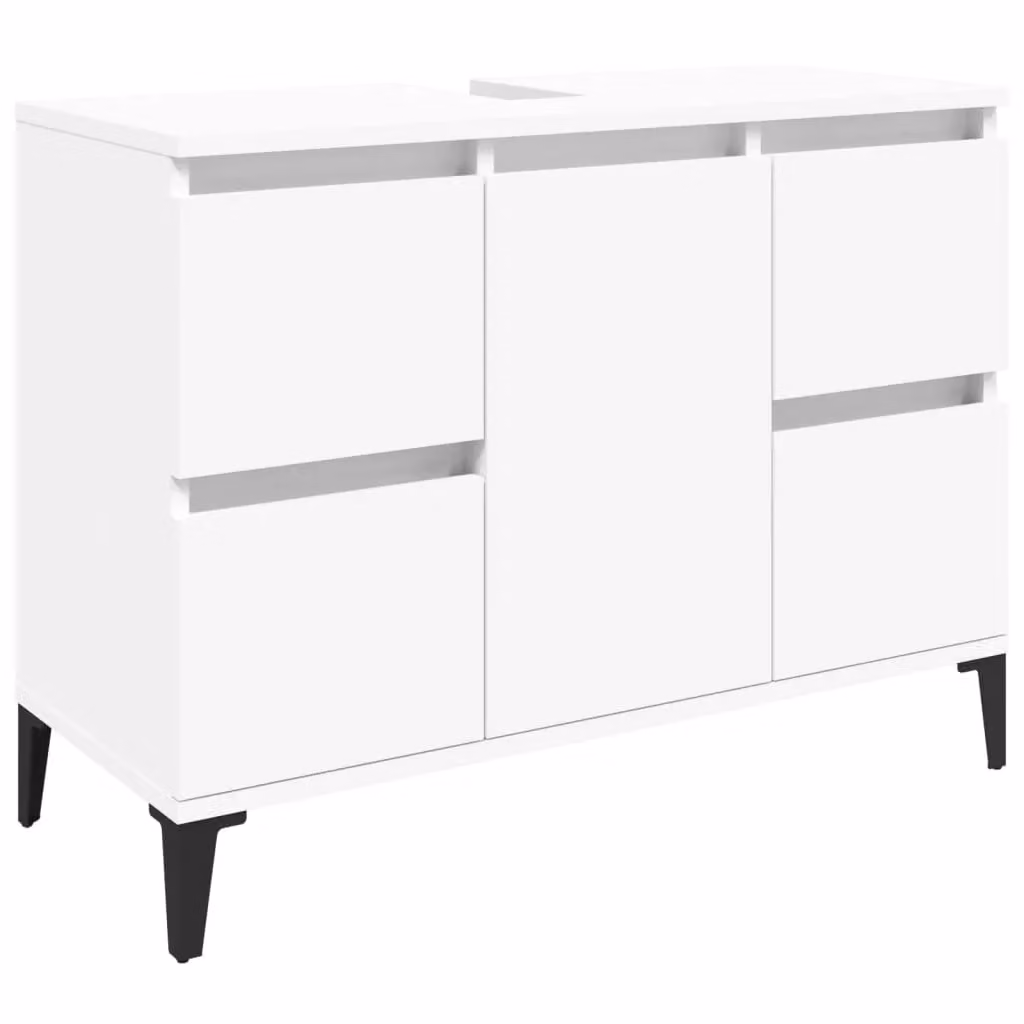 Berkfield Home Sink Cabinet in White, W/D/H: 80 x 33 x 60 cm – 2