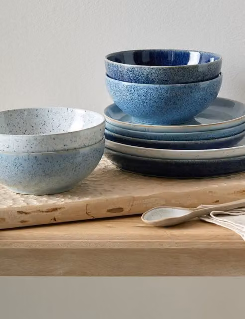 Denby Studio Blue 12 Piece Stoneware Dinner Set