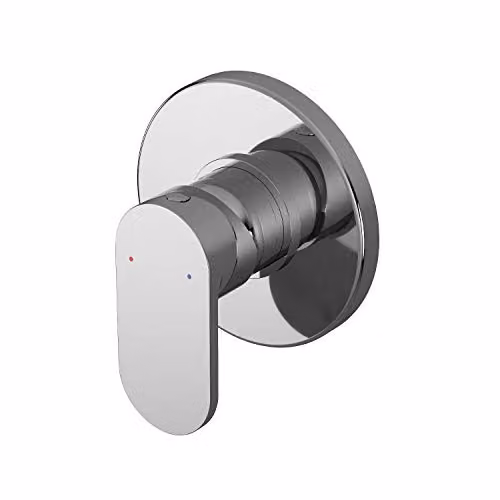 Nuie Binsey Modern Round Concealed Manual Shower Valve with Single Lever Handle, Chrome, Diameter: 110 mm