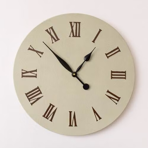 Melody Maison Mid-Century Geometric Metal Wall Clock in Green, Brown and Black, Diameter: 60 cm