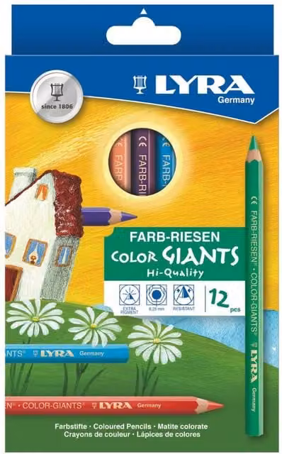 Lyra Lacquered Colour Pencils 12 Piece Set, Multicolour