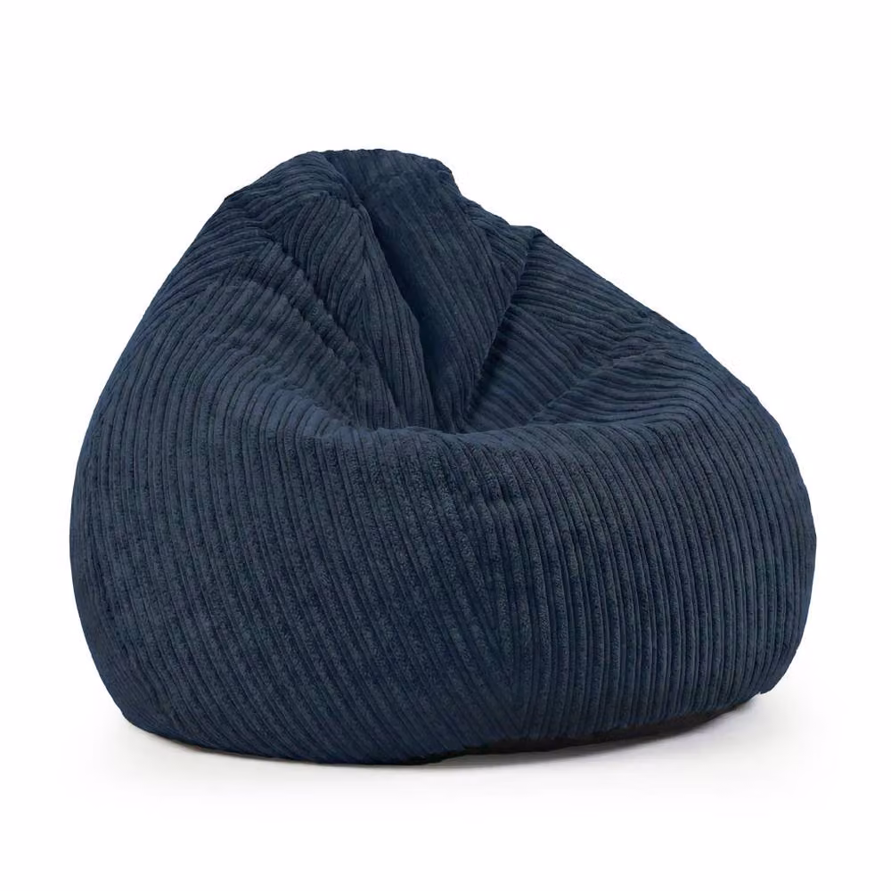 rucomfy Jumbo Cord Slouchbag Classic Indoor Bean Bag for Adults in Navy Blue – 2