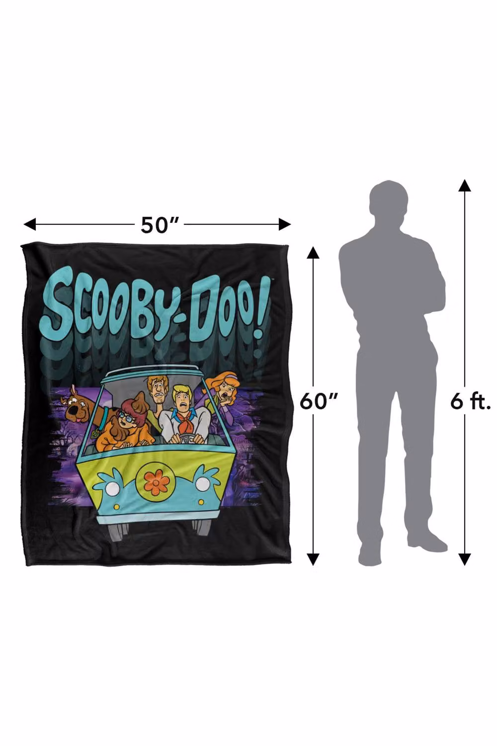 LOGOVISION Scooby Doo Frightened Driving Super Soft Fleece Throw Blanket, Multicolour, W: 127.0 cm, L: 152.4 cm – 8