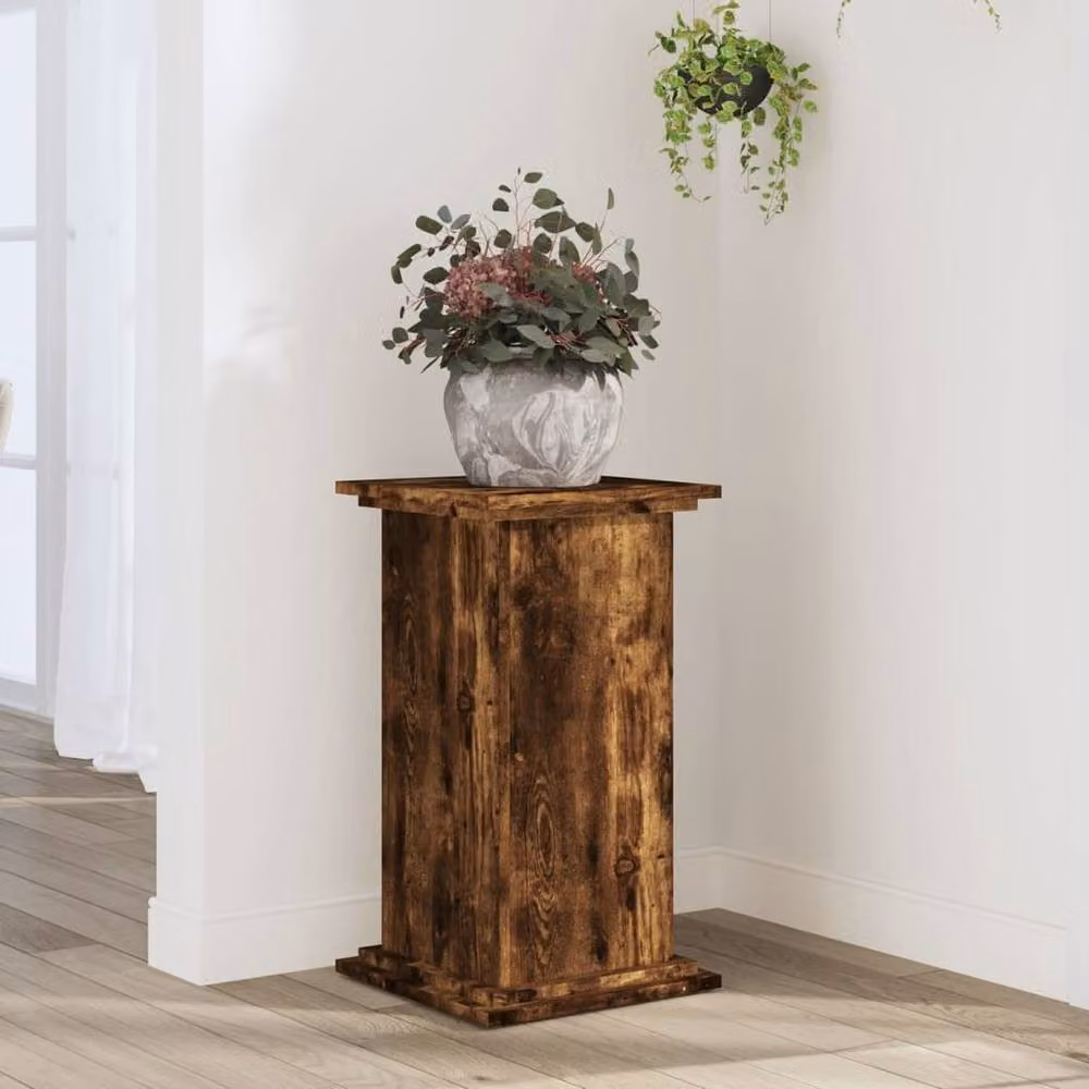 Berkfield Home Smoked Oak Plant Stand in Brown, W/D/H: 33 x 33 x 60 cm – 2