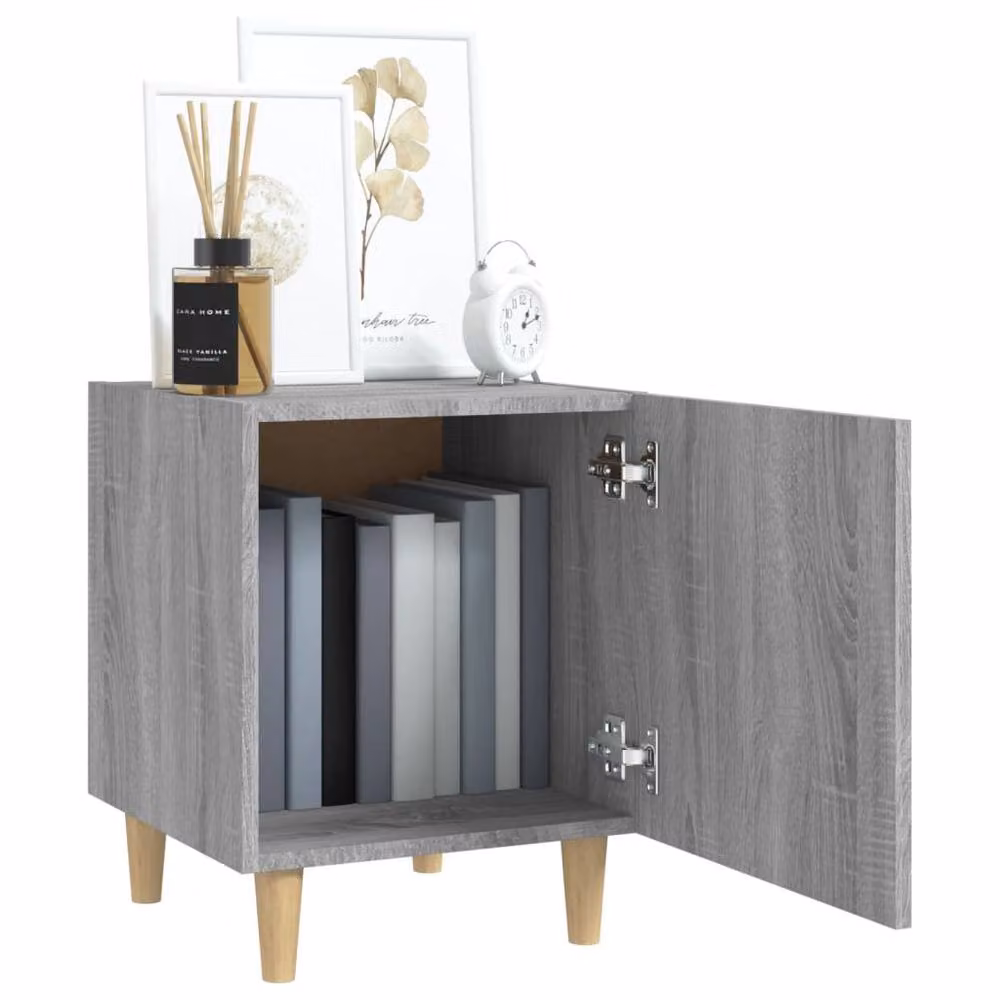 Berkfield Home Set of 2 Grey Sonoma Bedside Cabinets in Engineered Wood – 4