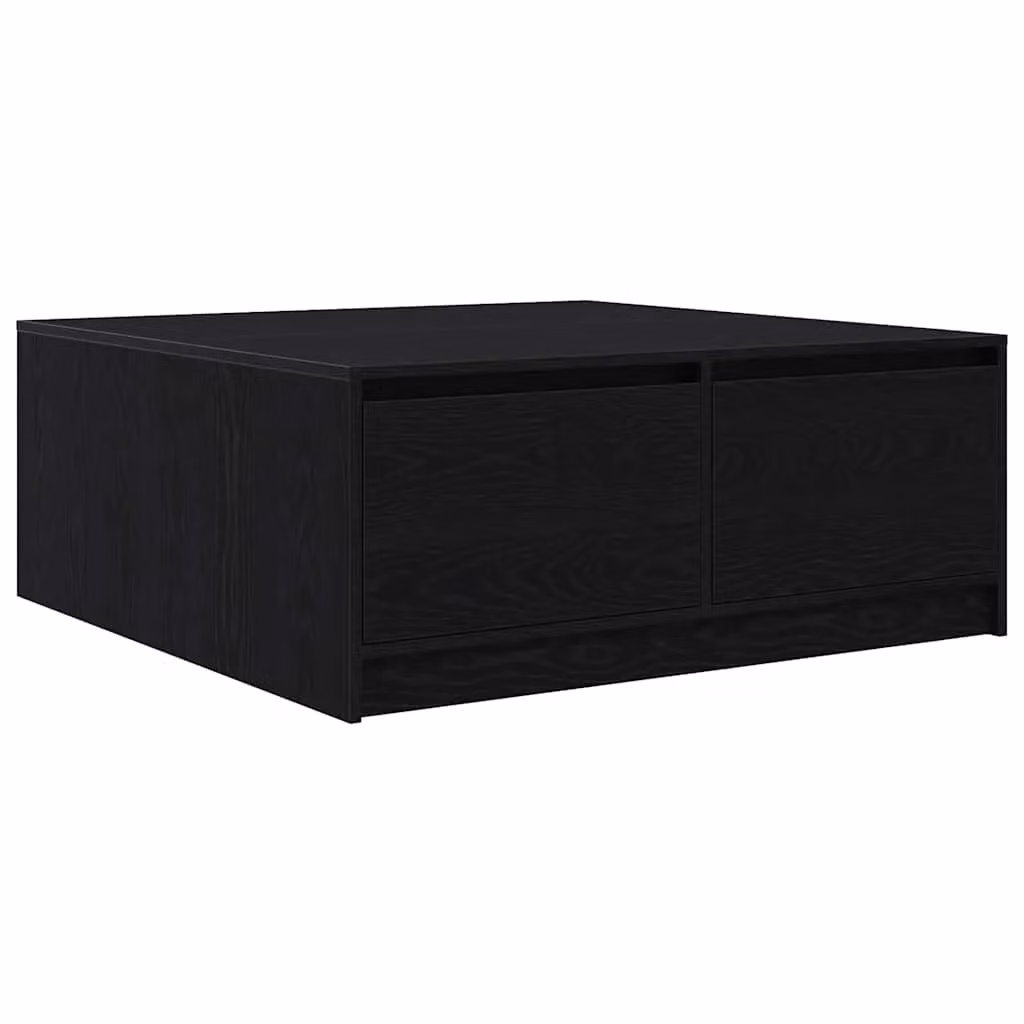 Berkfield Home Modern Square Coffee Table with Drawers in Black Oak, W/D/H: 100 x 100 x 40 cm – 2