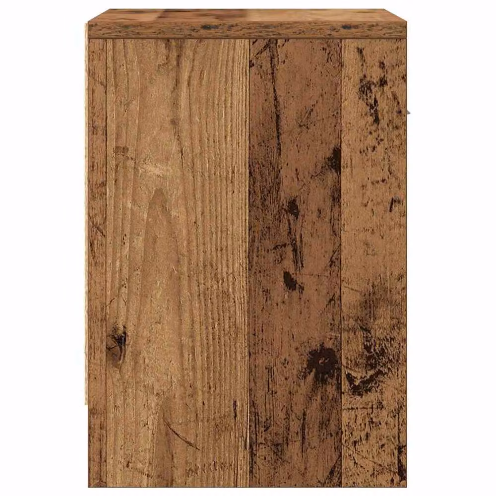 Berkfield Home Set of 2 Durable Bedside Cabinets with Drawer in Brown Old Wood, W/D/H: 39 x 28 x 41 cm – 4