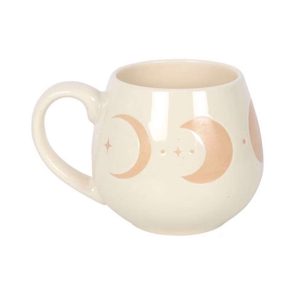 Uniqueful Moon Phase Rounded Ceramic Mug in White, 1000ml – 2