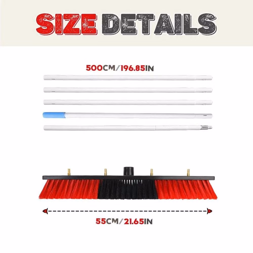 KORVIXA Water Fed Window Cleaning Pole and Roof Brush Kit with Telescopic Handle and Microfibre Brush in Multicolour – 2