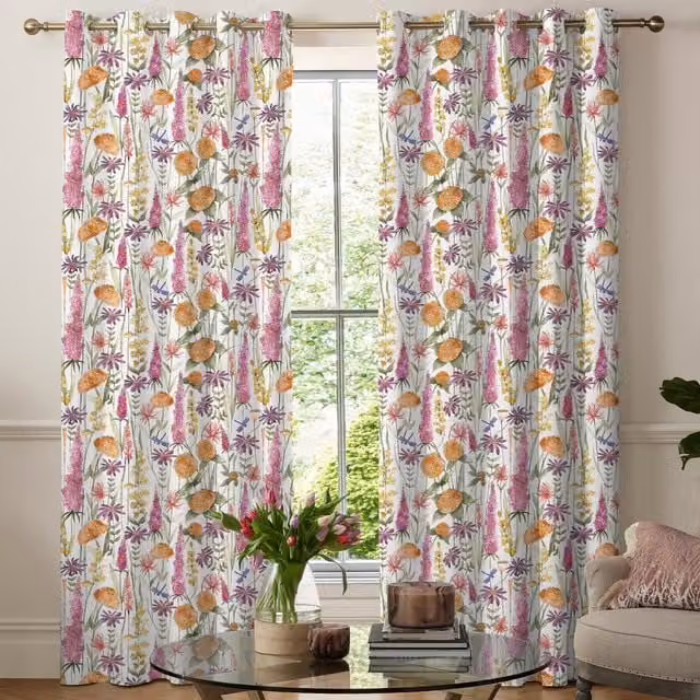 Voyage Maison Florabunda Made to Measure Blackout Curtain in Russett Linen with Eyelets