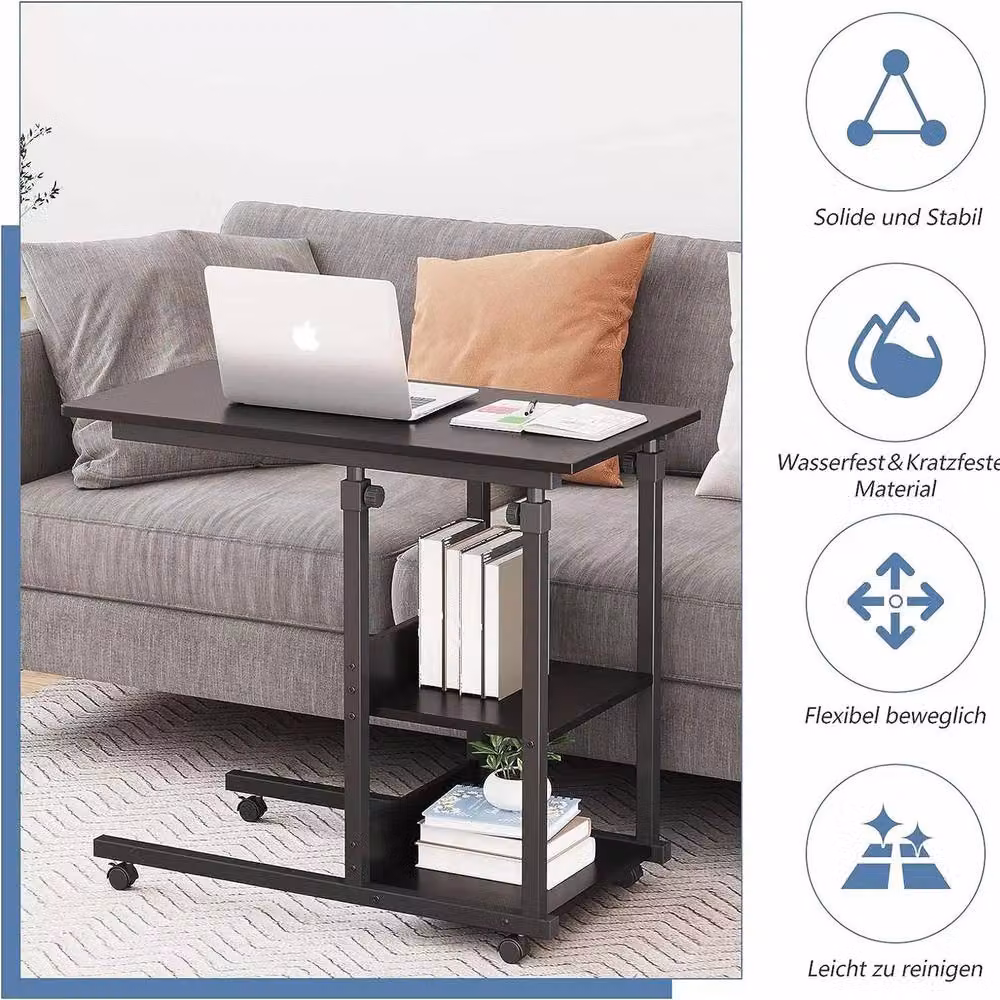 Dprodo Height Adjustable C-Shape Movable Laptop Desk in Black, W/D/H: 40 x 68 x 80 cm – 3