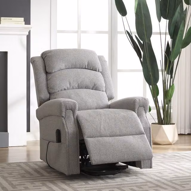 Artemis Home Eltham Dual Motor Electric Lift Assist Recliner with Massage and Heat in Light Grey