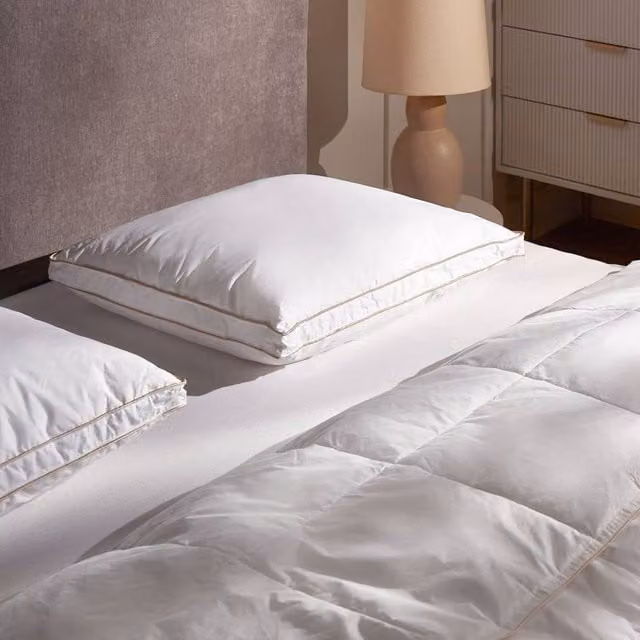 Wyld Haus White Down and Feather Low Bed Pillow, W 60 x D 40 cm – 1