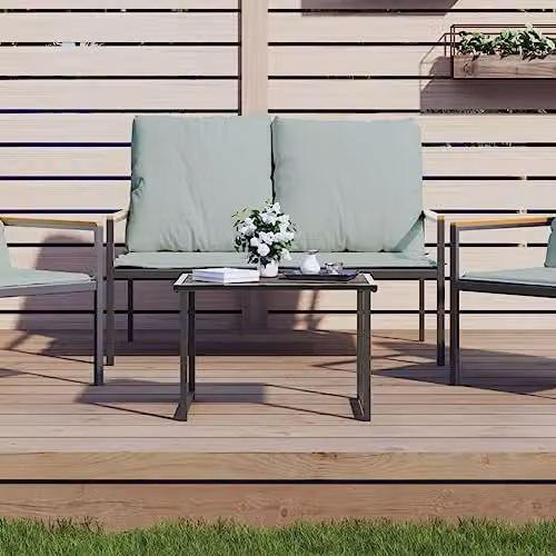 vidaXL Modern Anthracite Steel Garden Table W/D/H: 55 x 40 x 37 cm – 2