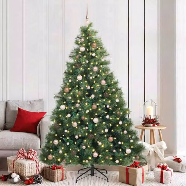 Berkfield Home Artificial Green Christmas Tree with 300 LEDs, Height: 210 cm