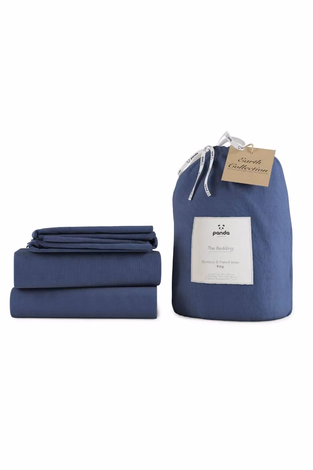Panda London Bamboo and French Linen Complete Bedding Set in Blue, W/D/H: 180 x 200 cm – 2