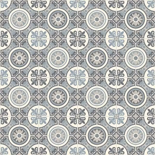 Vinyl Flooring UK Blue Designer Effect Textile Backed Vinyl Flooring Sheet W/D/H: 400 x 400 cm