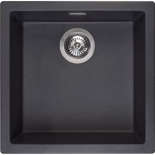 Reginox Amsterdam Built-in Granite Composite Sink in Black and Anthracite, W/D/H: 46 x 46 x 0 cm – 1